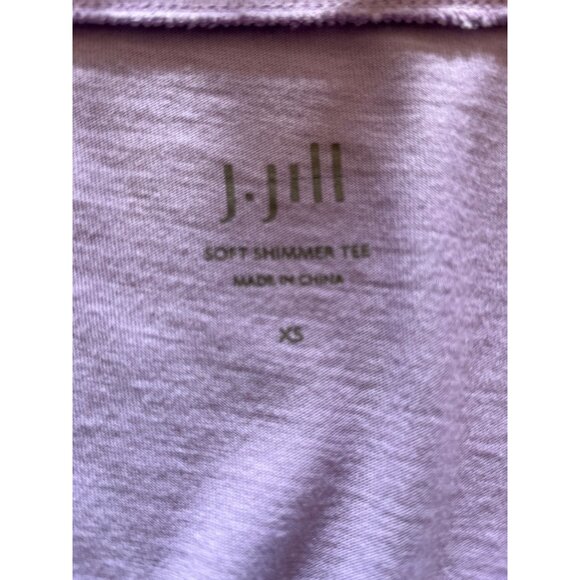 3 For $6 J.Jill Womens XSmall Purple Soft Shimmer Tee Sequins Half Sleeve Blouse - Picture 5 of 7